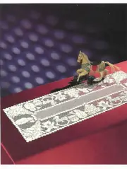 Lace Table Runner Snowman Design 16 x 40 in. White Flocked Lace