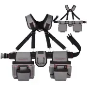 12 Pockets Tool Bag Belt 1 Hammer Holder Ergonomic Design High Durability Polyester Nylon for Electricians Carpenters Me