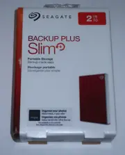 Seagate 2TB Backup plus Slim USB 3.0/2.0 external drive Red STHN2000403