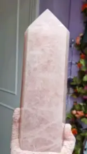 Beautiful Big Pink Rose Quartz Crystal Point Tower 25cm 3.4kg Amazing Energy