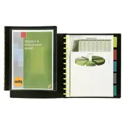 Marbig 10-Pocket Kwik Zip A4 Display Book Document Holder w/ 5 Dividers Black