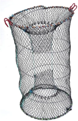 Fishing Net, 25Cm Foldable Cast Net Shrimp Crab Lobster Trap, Black Nylon, Compa
