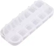 1 Piece Plastic Jewelry Box Organizer 12 Grid Plastic Storage Box Nail Art Stora