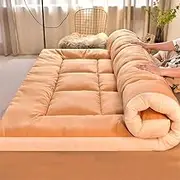 Japanese Floor Mattress Extra Thick Futon Floor Mattress Futon Mattress Foldable Floor Bed Camping Mattress Futon Tatami Mat Traditional Sleeping Mat(Bronze,200x220cm)
