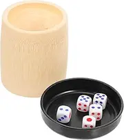 Totority 2 Set Natural Dice Cups with Lid Portable Dice Holders for Party Games Shaking Cups for Bars Ktv and Family Fun