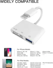 Camera Micro SD TF Memory Card Reader Lightning Male - USB3.0 Female Adapter OTG
