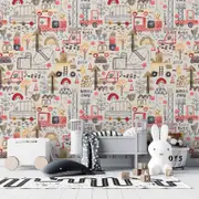 [Namly Design] Wall Paper - Vehicles and Trees Pattern