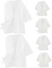 [FOMIYES] 6 Pcs Disposable Bathrobe Cotton Spa Wraps for Women Men for Sauna Steam Rooms and Beauty Salons Lightweight Portable Bathwear for Relaxation Travel White
