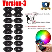16 Pods RGB LED Rock Lights Kit Offroad Music Wireless Bluetooth Control Trucks