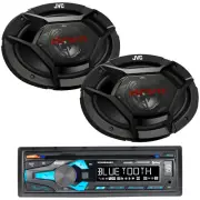 Dual XDM290BT 1-DIN CD Bluetooth Receiver 2x JVC 6x9" 500 Watt Peak Car Speakers