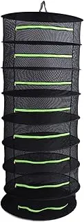 Generic Drying Rack Hanging, Plant Hanging Mesh Dry Net Dryer Dish Drying Rack Green Zipper Cover Opening Design Plant Racks for Seeds Flowers Buds Plants Garden Bumper Harvest (8 Layer)