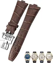 [BANDKIT] For Vacheron Constantin Overseas Black Blue Brown Bamboo Grain Watch Bands 25mm Genuine Leather Convex Interface Watch Strap