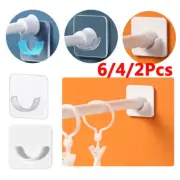 6/4Pcs Strong Curtain Rod Bracket Holders Hooks Self-adhesive Rod Holder Rail
