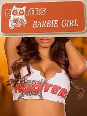 NEW! HOOTERS Girl Uniform NAME TAG Collectible Halloween Costume Pin BARBIE GIRL