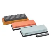 Ultimate Whetstone Knife Sharpening Set with Silicone Base & Flattening Stone