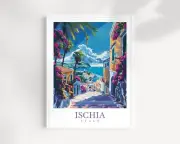 Ischia Print Travel Wall Art Ischia Wall Hanging Home Dcor Ischia Gift Art