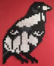 The Crow Eric Draven Brandon Lee Perler Bead Pixel Art Handmade Crafted 8.25"x5"