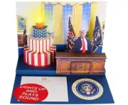 Pop up Birthday Card with Light & Sound Features Real Donald Trump Voice Message
