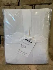 New Pottery Barn Two (2) Brixton Textured Blackout Drape Panels 50X96 White