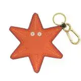 在飛比找遠傳friDay購物優惠-LOEWE 壓印LOGO海星造型牛皮鑰匙圈吊飾.橘