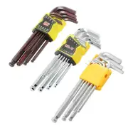 CRV S2 Steel Hex Allen Alan Allan Key Set 9pc Hexagon Wrenches Metric L Type