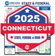2025 Connecticut CT StateFed Labor Law All in1 Compliance Poster Paper/Laminated