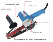 30X533 Mini Electric Belt Sander Handheld Sanding Machine Angle Grinder Polisher