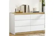 Artiss 6 Chest of Drawers - LIOR White and Oak