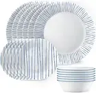 Corelle Nautical Stripes Dinnerware 18-Piece Set, White Size Name:18 Pc Set C...
