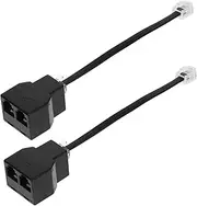 LOORGVEL 2Pcs Telephone Converter Cable Adapter PC Splitter for Connecting Telephones Fax Machines Modems Detachable Design Compatible with Standard Telephone Lines