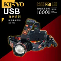 在飛比找momo購物網優惠-【KINYO】18650鋁合金P50強光變焦LED頭燈(LE