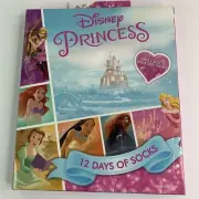 Disney Princess Girls 12 Days of Socks Small Shoe 5.5 8.5 Advent Calendar NEW