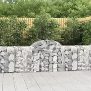 Arched Gabion Baskets 5 pcs 200x30x80/100 cm Galvanised Iron vidaXL