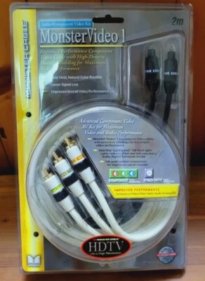 Monster Cable Monster Video 24k RCA Component With Fiberoptics 2m MV1CV1 ILS100