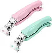 SPTECHMAKE Stainless Steel Anti-Scalding Hot Bowl Dish Plate Gripper Clips Tongs Clamp Holder for Moving Hot Plate or Bowls with Food Out from Instant Pot Microwave Oven (2, Green,Pink)