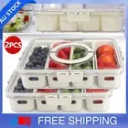 2pcs Fridge Organiser Refrigerator Storage Box Food Container Kitchen Drawer Fre