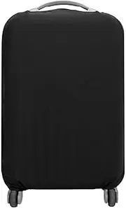 [Generic] Elastic Luggage Cover for Suitcase Durable Travel Covers with Adjustable Straps Protective Suitcase Protector for Luggage Sizes S/M/L (Black, L)