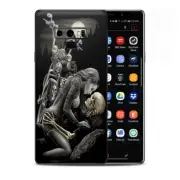 Skins Decal Wrap for Samsung Note 9 - Biker skeleton full moon tattoo