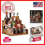 Liquor Bottle Display Shelf, Coffee Syrup Rack Organizer, 3 Step Countertop L...