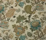 BALLARD DESIGNS CASSIDY AMBER JACOBEAN FLORAL MULTIUSE FABRIC BY THE YARD 55" W