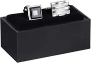 HooAMI Cufflink Box Tie Clip Bar Gift Box Black Jewelry Gift Box