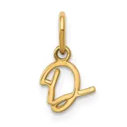 14KY Upper case Letter D Initial Charm Bracelet Necklace