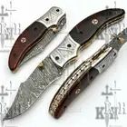 Damascus steel folding knife