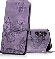 [CXTcase] Case for Samsung Galaxy A35, Shockproof PU Leather Magnetic Flip Case Wallet Cover with Card Slots and Stand Feature, Phone Case for Samsung Galaxy A35, Purple