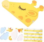 Vaguelly 1 Set Giraffe Height Chart Wall Decal Removable Self Adhesive Growth Sticker for Rooms Nursery Kindergarten Durable Easy to Apply Wall Decoration for Boys