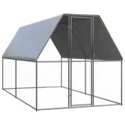 Outdoor Chicken Cage Coop Rabbit Hutch Run Ferret Roof Cover House Large 2x4x2M