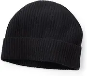 [Fishers Finery] Men's 100% Pure Cashmere Ribbed Cuffed Hat; Ultra Plush