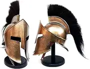 Medieval Armour King Leonidas Greek Spartan 300 Roman Helmet on Wooden Stand