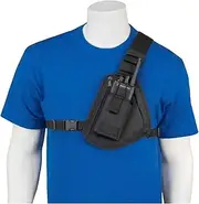 HOLSTERGUY RCH-100 Radio Chest Harness Chest Pack Shoulder Radio Holster with Single Radio Pouch for Motorola Handheld Two-Way Radios and Walkie Talkies RCH-100 Made in USA Black