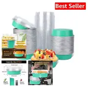 120 Pack Elegant Blue 4" Mini Cake Pans with Lids - Disposable Aluminum Tins